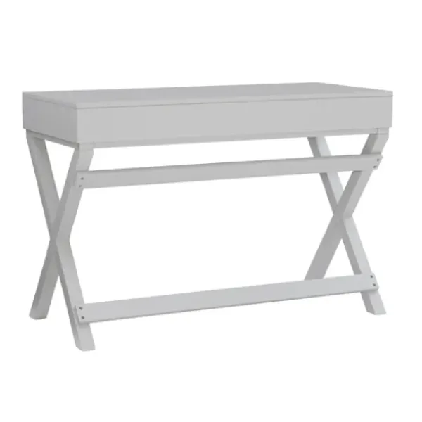 Office Furniture-Kirkland's Home 2-Drawer X-Frame Desk Gray