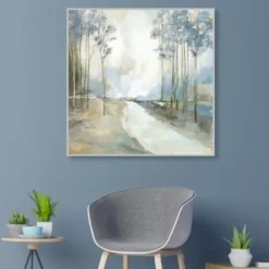Framed Art-Kirkland's Home Dreamy Path Home Framed Wall Art Blue/White/Tan