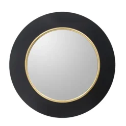 Decorative Mirrors-Kirkland's Home Drew I Black And Gold Round Led Mirror