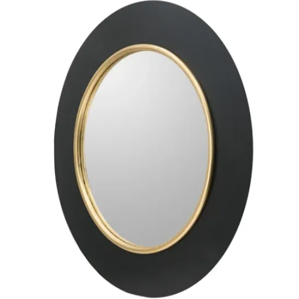 Decorative Mirrors-Kirkland's Home Drew Ii Black And Gold Round Led Mirror