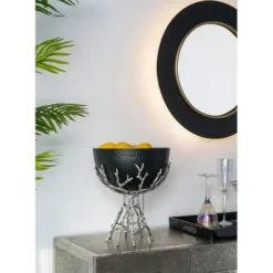 Decorative Mirrors-Kirkland's Home Drew Ii Black And Gold Round Led Mirror