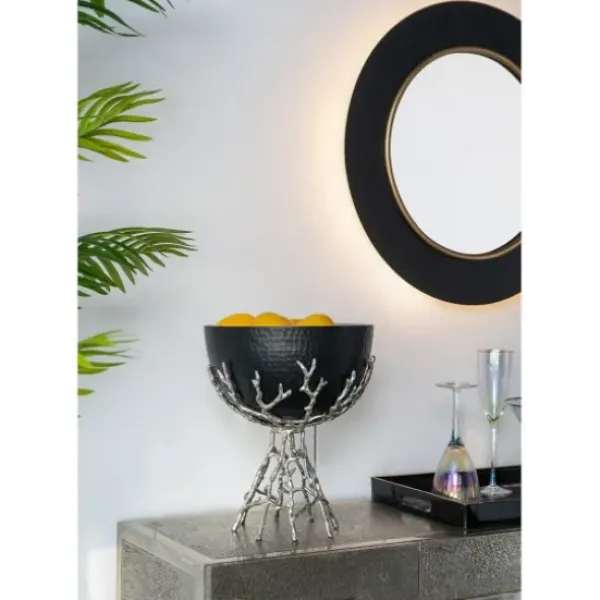 Decorative Mirrors-Kirkland's Home Drew Ii Black And Gold Round Led Mirror