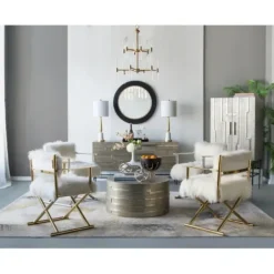Decorative Mirrors-Kirkland's Home Drew Ii Black And Gold Round Led Mirror