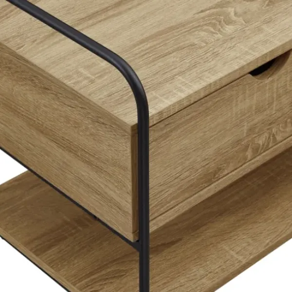 Entryway Furniture-Kirkland's Home Driftwood Shannon 2-Drawer Storage Bench Tan