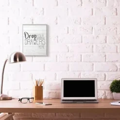 Wall Quotes & Signs-Kirkland's Home Drop Your Drawers Here Framed Wall Plaque White