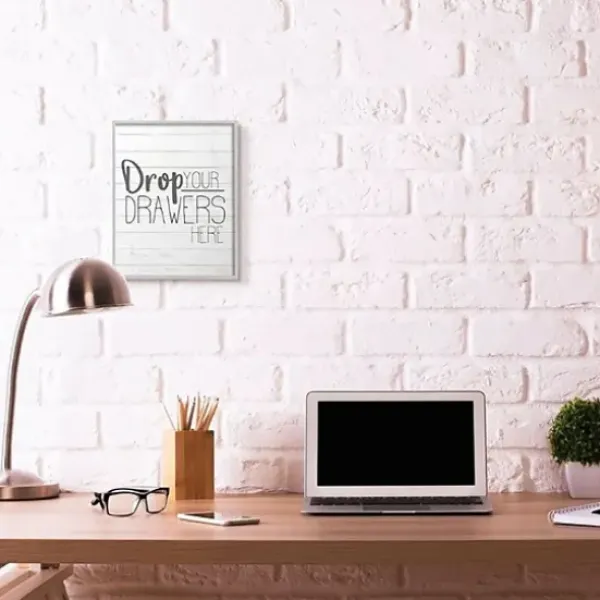 Wall Quotes & Signs-Kirkland's Home Drop Your Drawers Here Framed Wall Plaque White