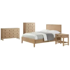 Beds & Headboards-Kirkland's Home Duke Driftwood Pine 4-Pc. Queen Bedroom Set Tan