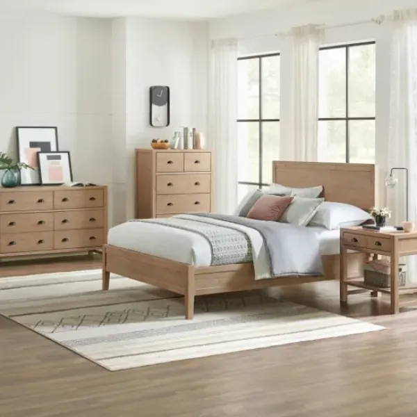 Beds & Headboards-Kirkland's Home Duke Driftwood Pine 4-Pc. Queen Bedroom Set Tan