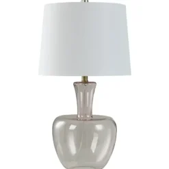 Table Lamps-Kirkland's Home Dusty Blush Glass Gourd Table Lamp