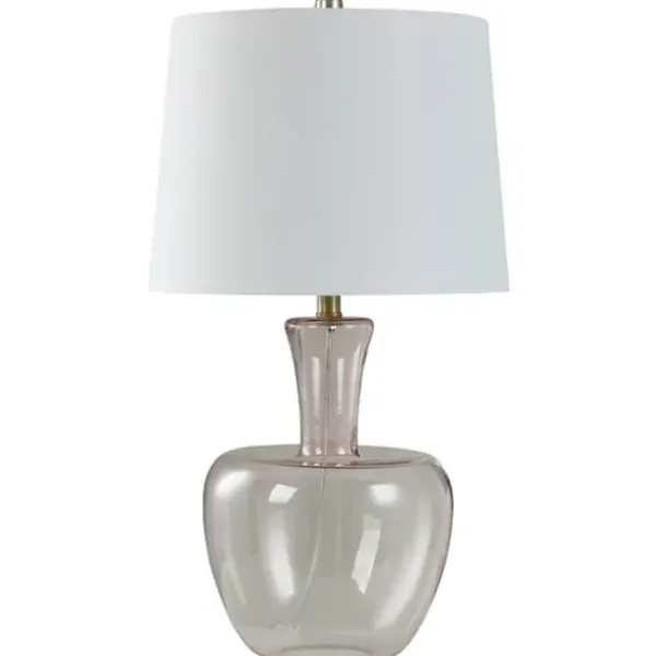 Table Lamps-Kirkland's Home Dusty Blush Glass Gourd Table Lamp