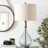 Table Lamps-Kirkland's Home Dusty Gray Blue Nora Glass Table Lamp Ivory