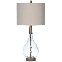 Table Lamps-Kirkland's Home Dusty Gray Blue Nora Glass Table Lamp Ivory