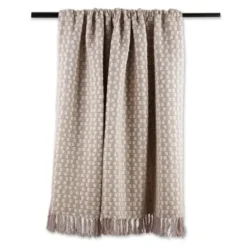 Blankets & Throws-Kirkland's Home Dusty Lilac Urban Check Throw Purple/Ivory