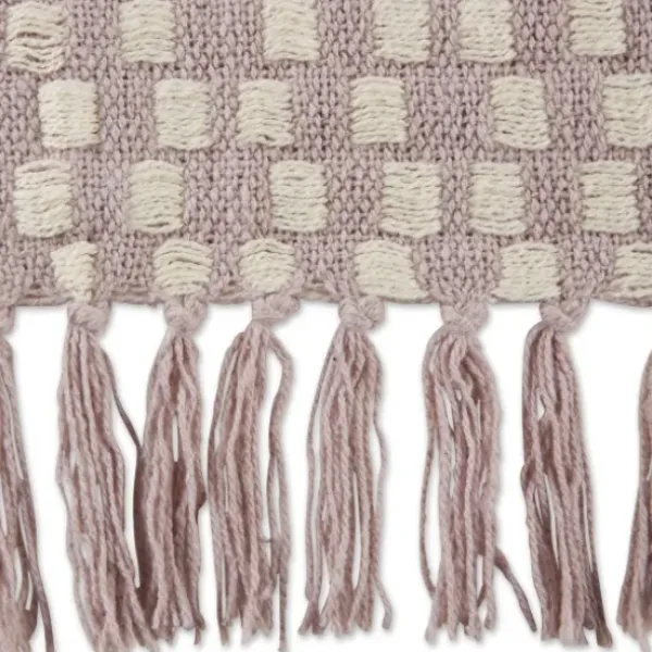 Blankets & Throws-Kirkland's Home Dusty Lilac Urban Check Throw Purple/Ivory