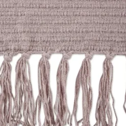 Blankets & Throws-Kirkland's Home Dusty Ribbed Fringe Throw Purple