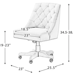Office Furniture-Kirkland's Home Dylan Upholstered Office Chair Gray