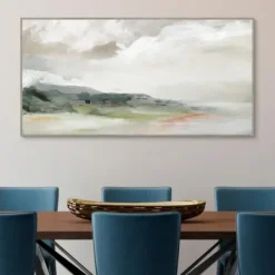 Framed Art-Kirkland's Home Earth And Clouds Abstract Framed Wall Art White/Green/Orange