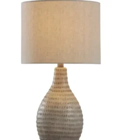 Table Lamps-Kirkland's Home Earth Tone Oak Table Lamp Gray