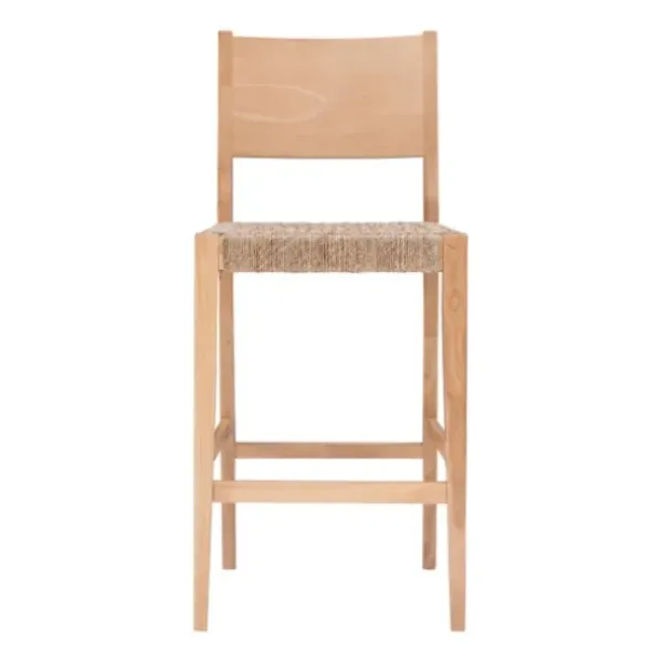 Bar Stools & Counter Height Stools-Kirkland's Home Earthy Basketweave Rubberwood Bar Stools, Set Of 2 Tan