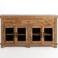 Cabinets & Sideboards-Kirkland's Home Easton Mango Wood 4-Door Cabinet