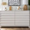 Dressers & Chests-Kirkland's Home Eco Pine Wood Channeled Drawer Dresser White