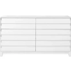 Dressers & Chests-Kirkland's Home Eco Pine Wood Channeled Drawer Dresser White