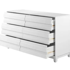 Dressers & Chests-Kirkland's Home Eco Pine Wood Channeled Drawer Dresser White