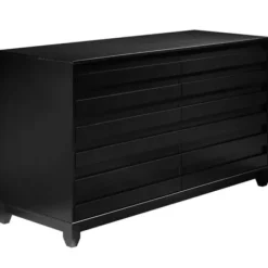 Dressers & Chests-Kirkland's Home Eco Pine Wood Channeled Drawer Dresser Black