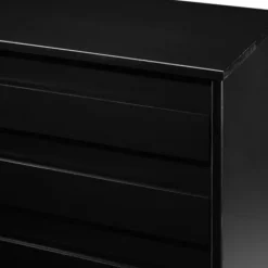 Dressers & Chests-Kirkland's Home Eco Pine Wood Channeled Drawer Dresser Black