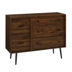 Dressers & Chests-Kirkland's Home Eden Dark Walnut Tapered Legs Dresser Brown