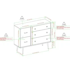 Dressers & Chests-Kirkland's Home Eden Dark Walnut Tapered Legs Dresser Brown