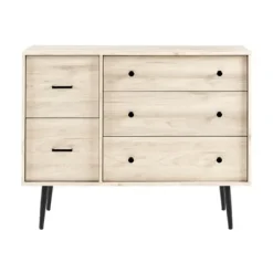 Dressers & Chests-Kirkland's Home Eden Light Birch Tapered Legs Dresser Ivory