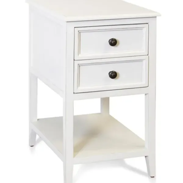 Accent & End Tables-Kirkland's Home Eggshell Slim Side Table With Shelf White