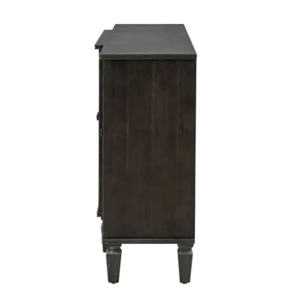 Cabinets & Sideboards-Kirkland's Home Eleanora Wood 4-Door Sideboard Gray