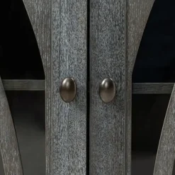 Cabinets & Sideboards-Kirkland's Home Eleanora Wood 4-Door Sideboard Gray