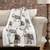 Blankets & Throws-Kirkland's Home Elephant Sherpa Throw Blanket Blue/Orange
