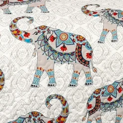 Blankets & Throws-Kirkland's Home Elephant Sherpa Throw Blanket Blue/Orange