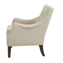Accent Chairs-Kirkland's Home Elle Tufted Cream Accent Chair White