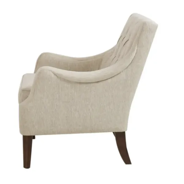 Accent Chairs-Kirkland's Home Elle Tufted Cream Accent Chair White