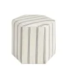 Benches & Ottomans-Kirkland's Home Ellen Stripe Martha Stewart Hexagon Ottoman Ivory