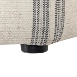 Benches & Ottomans-Kirkland's Home Ellen Stripe Martha Stewart Cocktail Ottoman Ivory