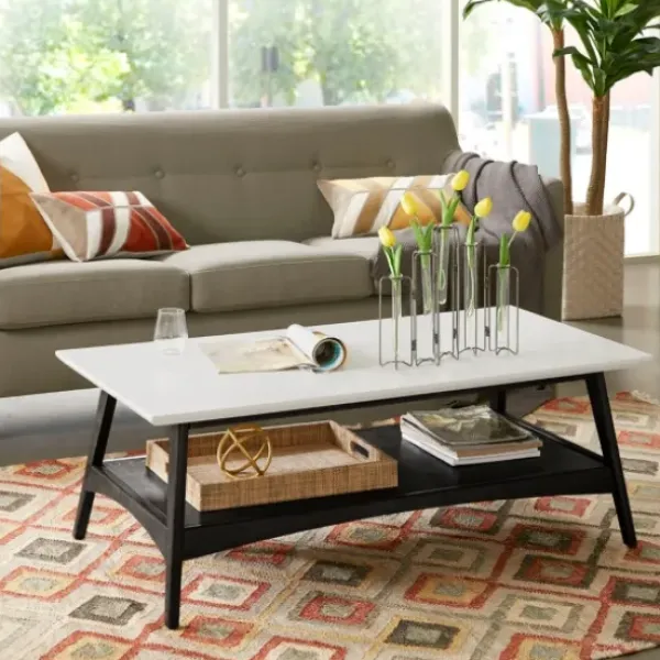 Coffee Tables-Kirkland's Home Ellis Black And White Wood Coffee Table Black/White