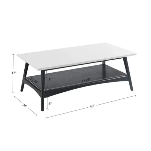 Coffee Tables-Kirkland's Home Ellis Black And White Wood Coffee Table Black/White