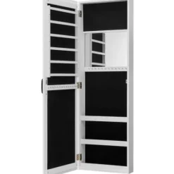 Armoires-Kirkland's Home Eloise Armoire Jewelry Mirror White