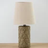 Table Lamps-Kirkland's Home Embossed Floral Medallion Table Lamp Tan
