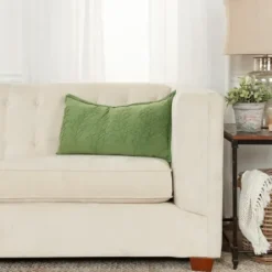Pillows-Kirkland's Home Embroidered Botanical Pillow Green