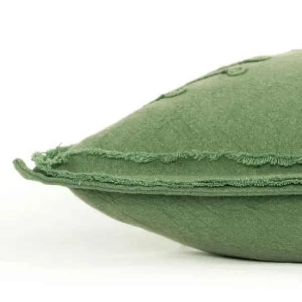 Pillows-Kirkland's Home Embroidered Botanical Pillow Green