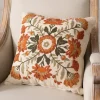 Pillows-Kirkland's Home Embroidered Floral Kaysari Pillow Orange/Tan