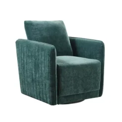 Accent Chairs-Kirkland's Home Emerald Textured Arm Swivel Accent Chair Green