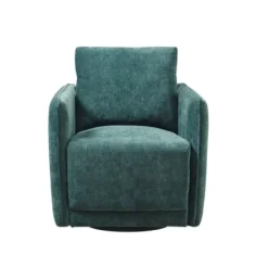 Accent Chairs-Kirkland's Home Emerald Textured Arm Swivel Accent Chair Green